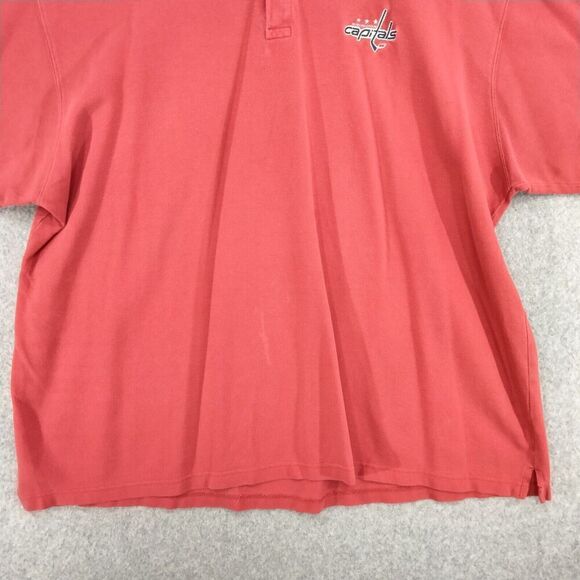 RBK Mens 2XL Face Off Washington Capitals NHL Red Polo Shirt Embroidered - Picture 3 of 12